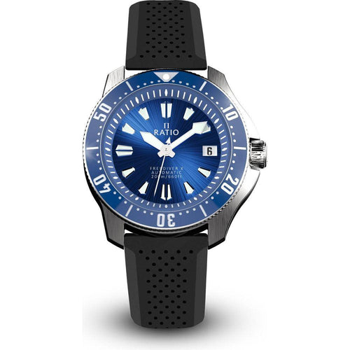 Load image into Gallery viewer, Ratio FreeDiver X Ocean Blue With Blue Ceramic Inlay Automatic RTX003 200M Men&#39;s Watch
