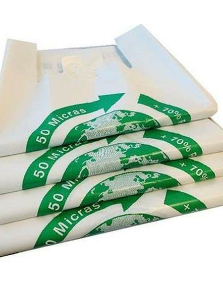 Shopping Bag White Biodegradable 50 x 60 cm (100 Units)-0