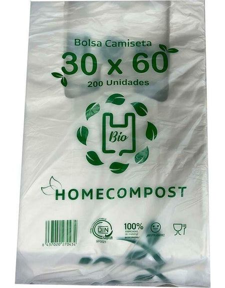 Shopping Bag White Biodegradable 200 Units 30 x 60 cm-0