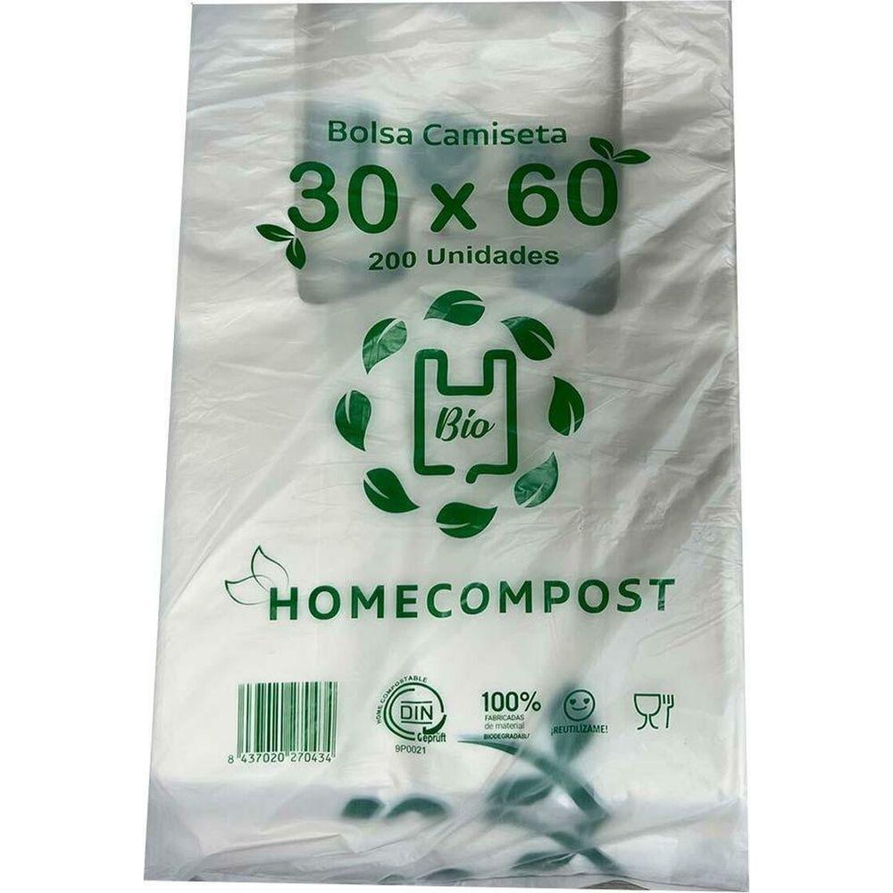 Shopping Bag White Biodegradable 200 Units 30 x 60 cm-0