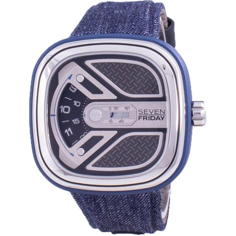 Sevenfriday M-Series Urban Explorer Automatic M1B/01 SF-M1B-01 Black Leather Strap Watch Band for Men