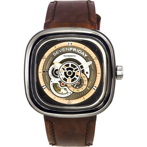 Load image into Gallery viewer, Sevenfriday P2C/01 Men&#39;s Walnut Brown Leather Watch Strap - Elegant Replacement Band for a Timeless Timepiece
