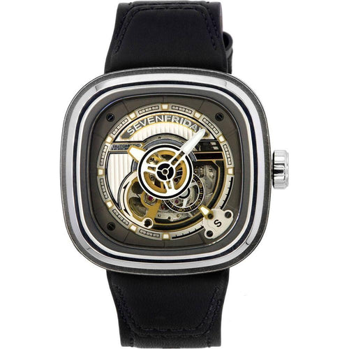 Load image into Gallery viewer, Sevenfriday P-Series PS2/01 Automatic Power Reserve Men&#39;s Watch - Grey Leather Strap Replacement
