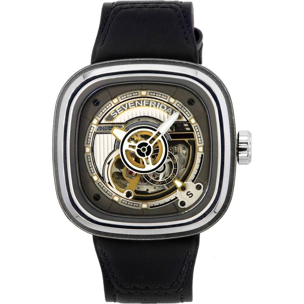 Sevenfriday P-Series PS2/01 Automatic Power Reserve Men's Watch - Grey Leather Strap Replacement