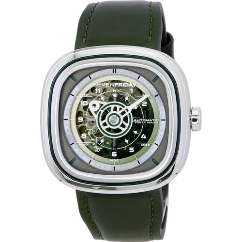 Load image into Gallery viewer, Sevenfriday T-Series Green-T Skeleton Dial Automatic T1/06 SF-T1-06 Men&#39;s Watch
