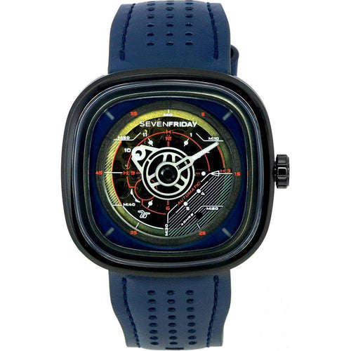 Load image into Gallery viewer, Sevenfriday T-Series Automatic Power Reserve T3/03 SF-T3-03 Men&#39;s Blue Leather Strap Replacement
