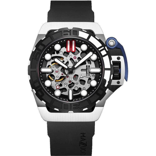 Load image into Gallery viewer, Mazzucato RIM Sub Black And Silver Skeleton Dial Automatic Dive Watch SK1-BL 100M Men&#39;s
