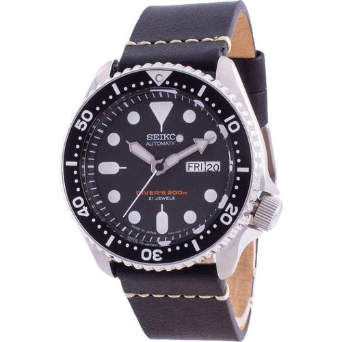 Load image into Gallery viewer, Seiko Men&#39;s SKX007J1-var-LS20 Automatic Diver&#39;s Watch - Black Leather Strap
