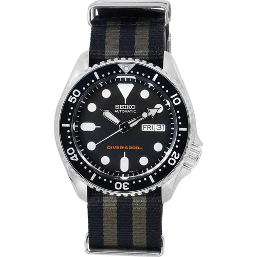 Load image into Gallery viewer, Seiko Men&#39;s SKX007K1 Black Dial Automatic Diver&#39;s Watch Rubber Strap Replacement - Stylish and Durable Wristband for Adventurous Men

