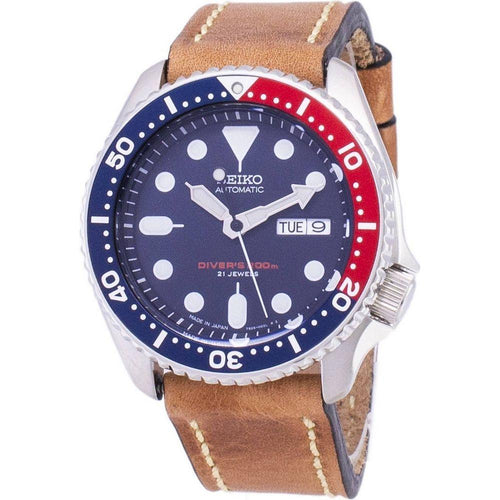Load image into Gallery viewer, Seiko SKX009J1-var-LS17 Diver&#39;s 200M Japan Made Men&#39;s Watch - Brown Leather Strap
