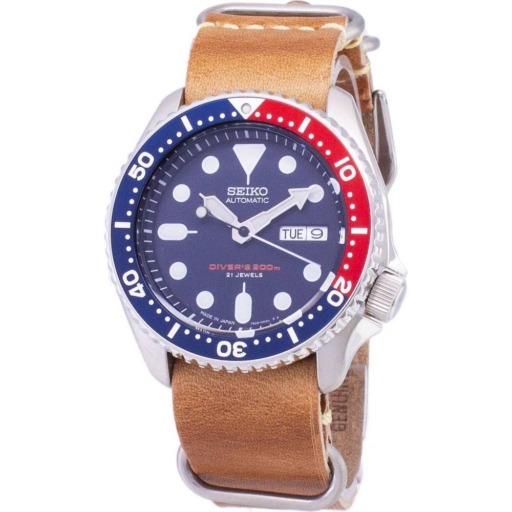 Seiko SKX009J1-var-LS18 Diver's 200M Japan Made Brown Leather Strap Men's Watch - The Ultimate Timepiece for Discerning Gentlemen