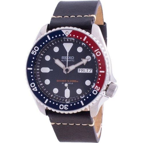 Load image into Gallery viewer, Seiko Men&#39;s SKX009J1-var-LS20 Blue Dial Automatic Diver&#39;s Watch - Stainless Steel Case and Leather Strap
