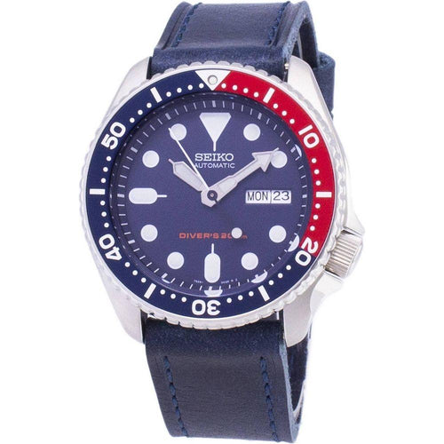 Load image into Gallery viewer, Seiko SKX009K1-var-LS13 Men&#39;s Dark Blue Leather Strap Replacement - The Stylish and Versatile Accessory for Men
