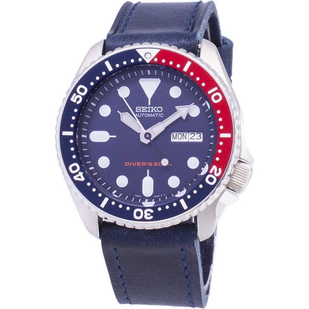Seiko SKX009K1-var-LS13 Men's Dark Blue Leather Strap Replacement - The Stylish and Versatile Accessory for Men
