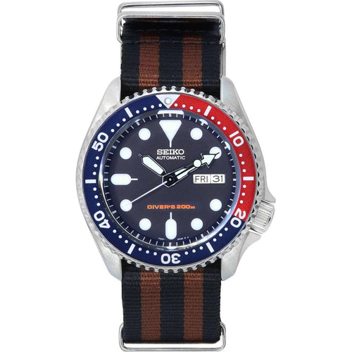 Load image into Gallery viewer, Seiko Men&#39;s Blue Dial SKX009K1-var-NATO22 Stainless Steel Automatic Diver&#39;s Watch
