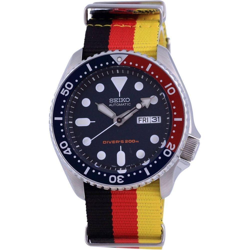 Seiko Automatic Diver's Polyester SKX009K1-var-NATO26 200M Men's Watch in Germany National Flag Pattern