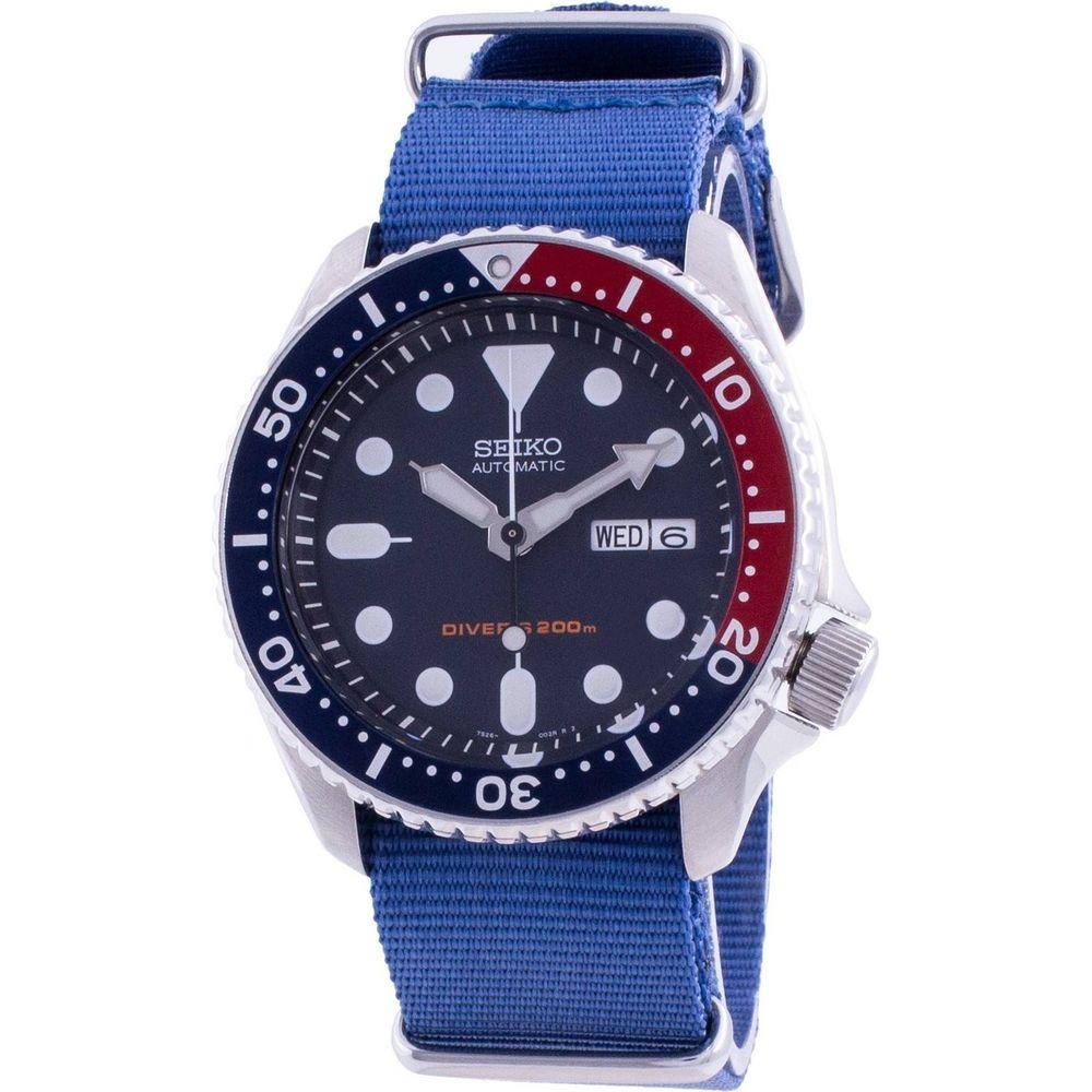 Seiko Men's Automatic Diver's Deep Blue SKX009K1-var-NATO8 200M Stainless Steel Watch in Blue