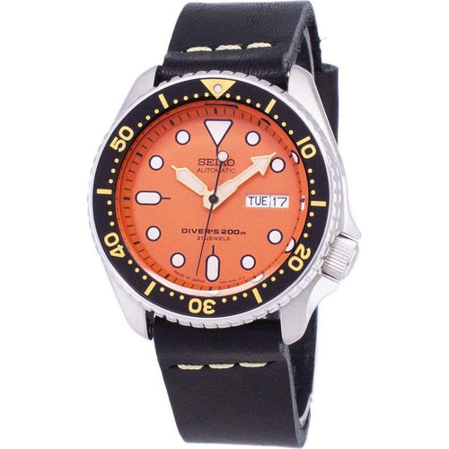 Load image into Gallery viewer, Seiko SKX011J1 Diver&#39;s 200M Japan Made Automatic Men&#39;s Watch - Black Leather Strap
