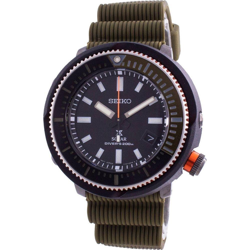 Seiko Prospex Diver's Solar SNE547 Replacement Silicone Watch Strap - Black, Men's