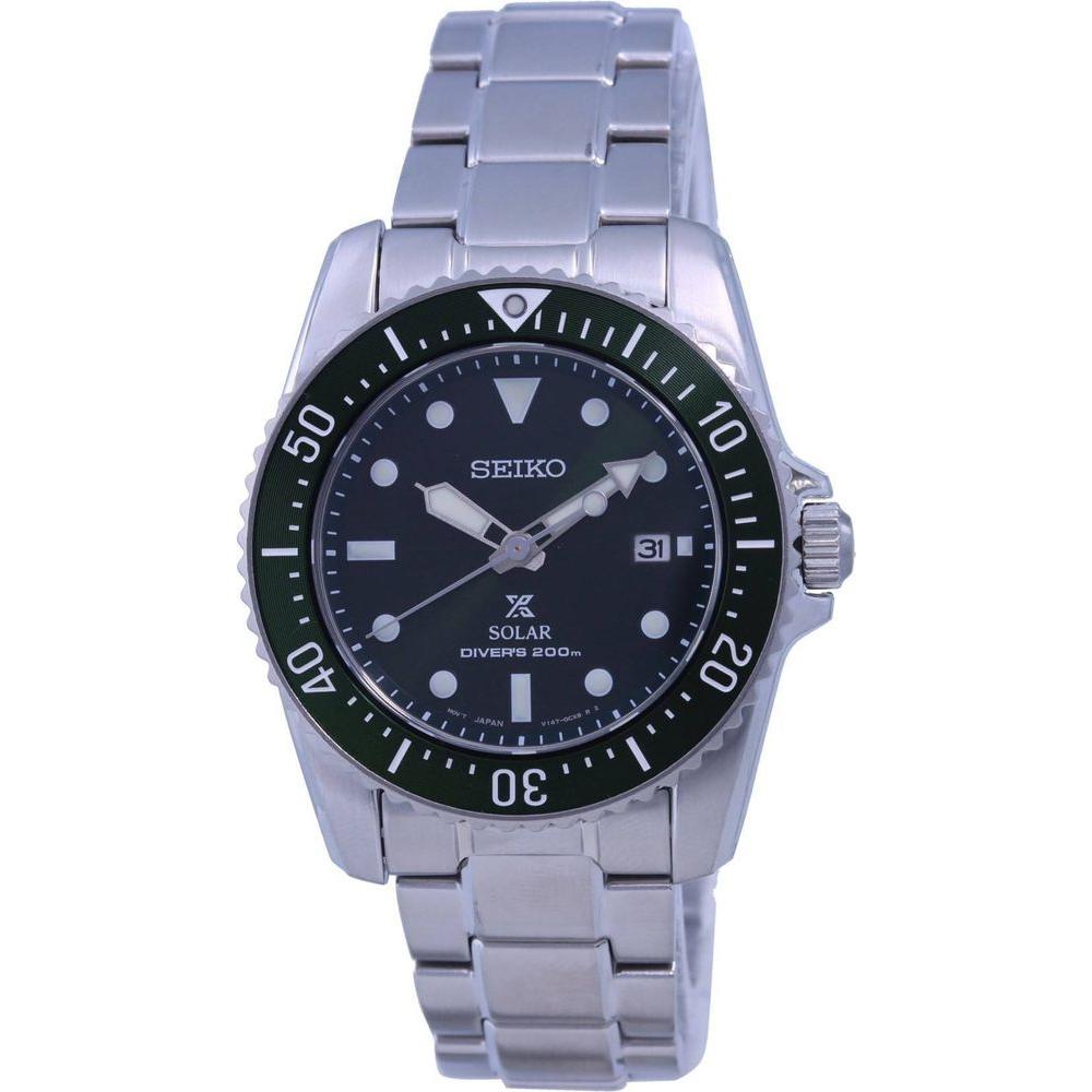 Seiko Prospex SNE583P1 Solar Green Dial 200M Men's Stainless Steel Watch