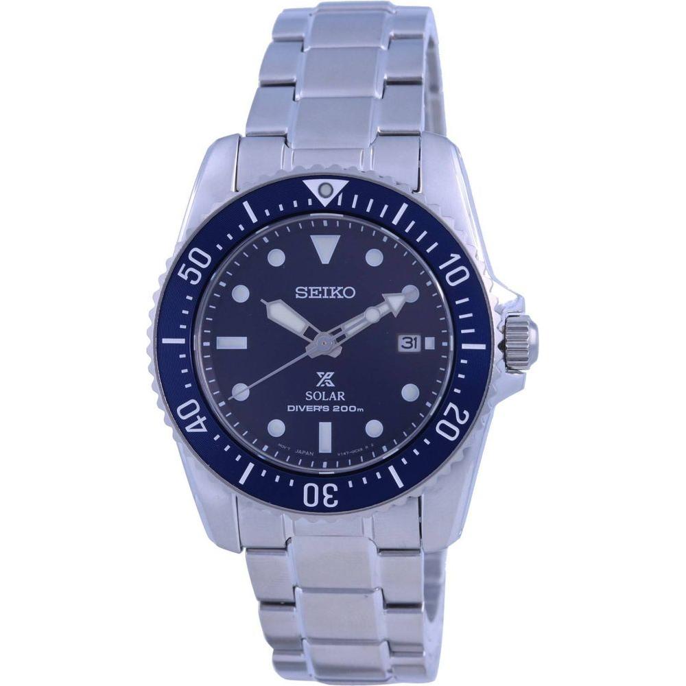 Seiko Prospex Blue Dial Solar SNE585 SNE585P1 SNE585P 200M Men's Watch - Stainless Steel Bracelet, Sapphire Crystal, Day and Date Display