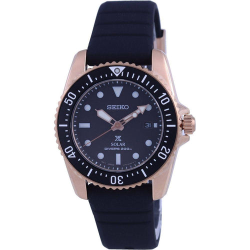 Load image into Gallery viewer, Seiko Prospex Compact Solar Scuba Diver&#39;s SNE586 SNE586P1 SNE586P 200M Men&#39;s Rose Gold Tone Stainless Steel Watch
