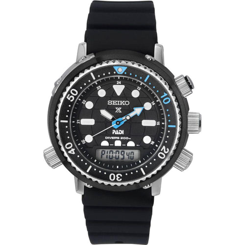 Load image into Gallery viewer, Seiko Prospex Special Edition PADI Arnie Hybrid Solar Diver&#39;s Watch - Black Silicone Strap for Men&#39;s Watches
