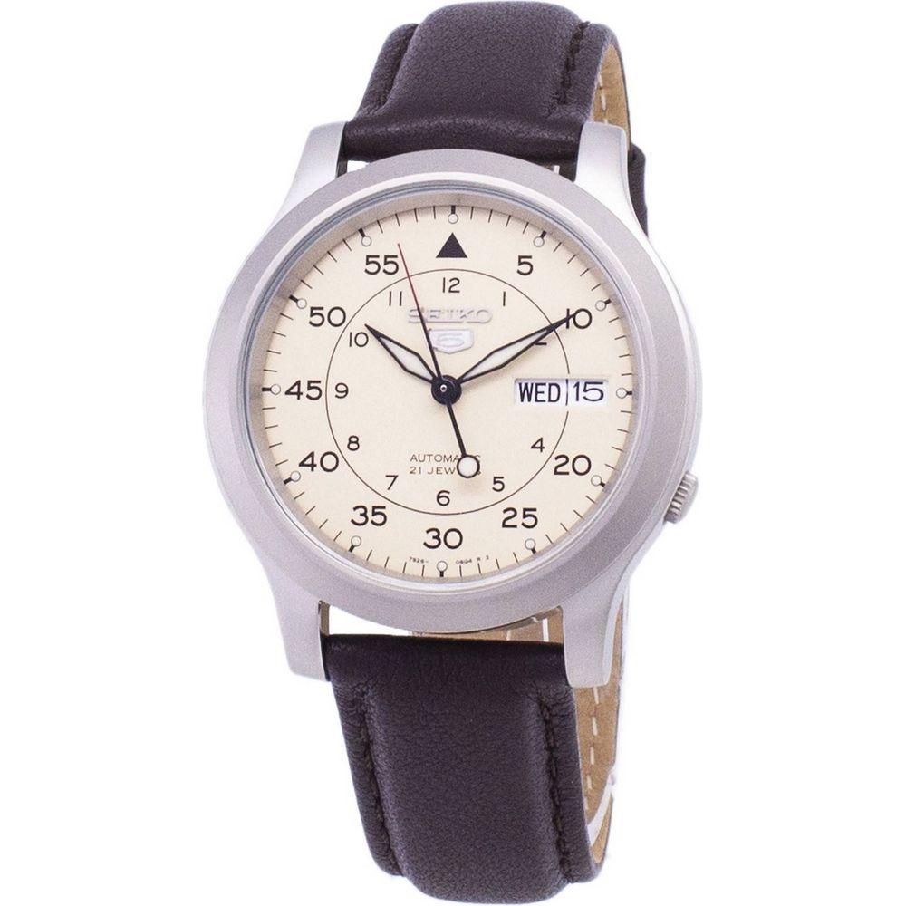 Seiko 5 Military SNK803K2 Men's Automatic Brown Leather Strap - Timeless Elegance for Sophisticated Gentlemen