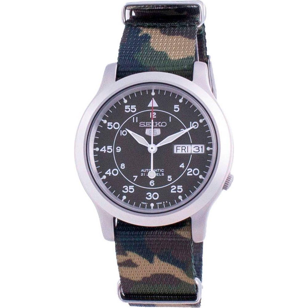 Seiko 5 Military SNK805K2-var-NATOS18 Automatic Nylon Strap Men's Watch - Stainless Steel Case, Military Green Dial