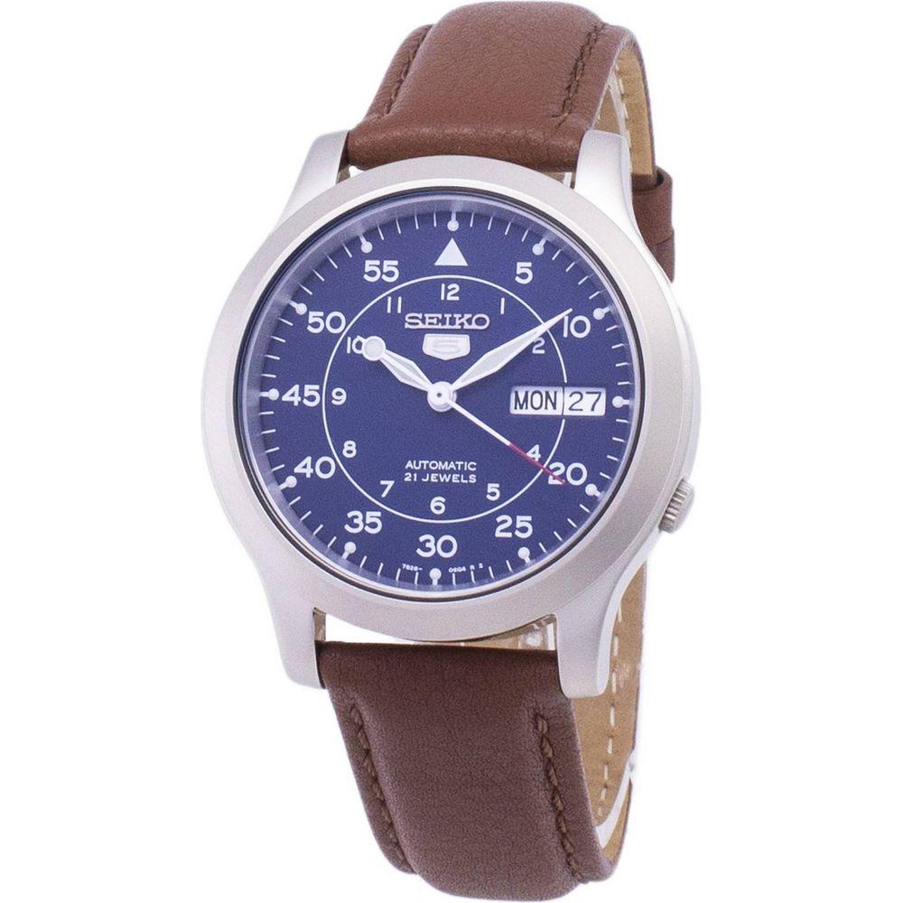 Seiko 5 Military SNK807K2-var-SS5 Automatic Brown Leather Strap Men's Watch - Classic Elegance for the Modern Gentleman