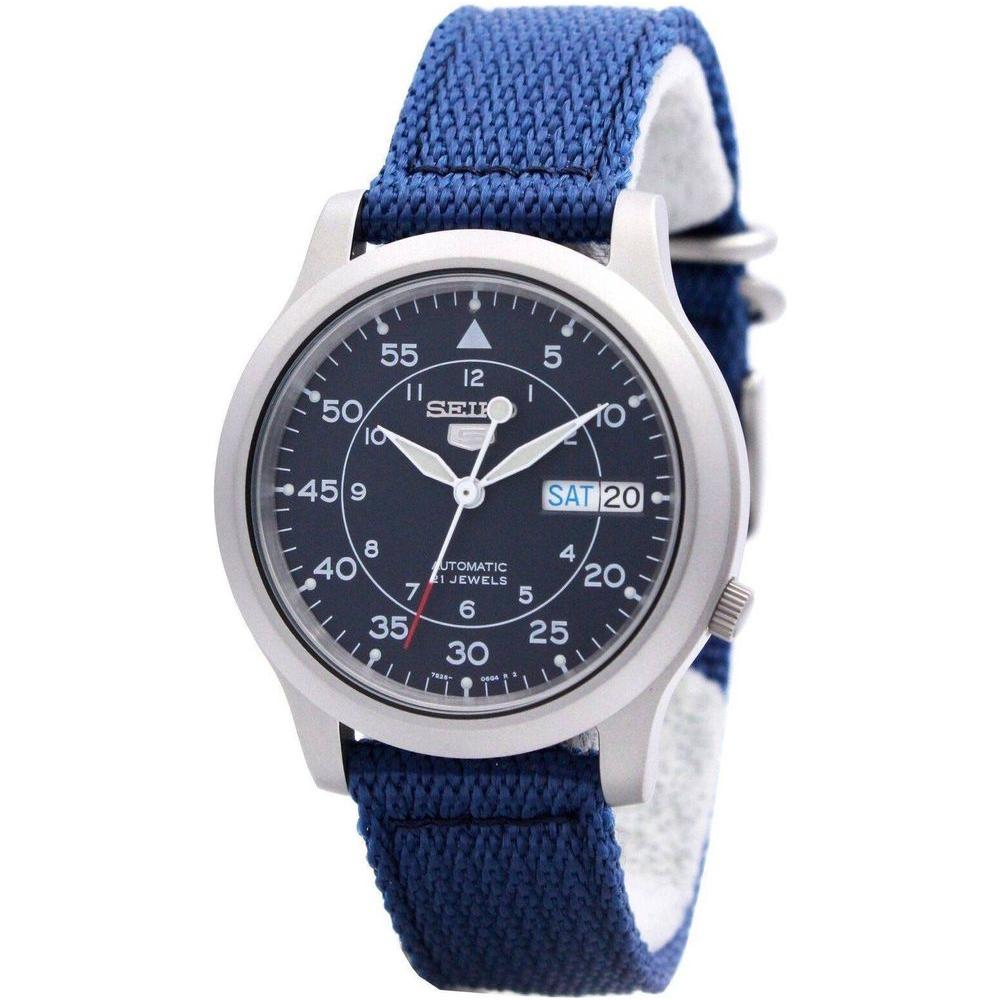 Seiko 5 Military Automatic Nylon Strap Replacement - Blue Dial Watch Band for Men