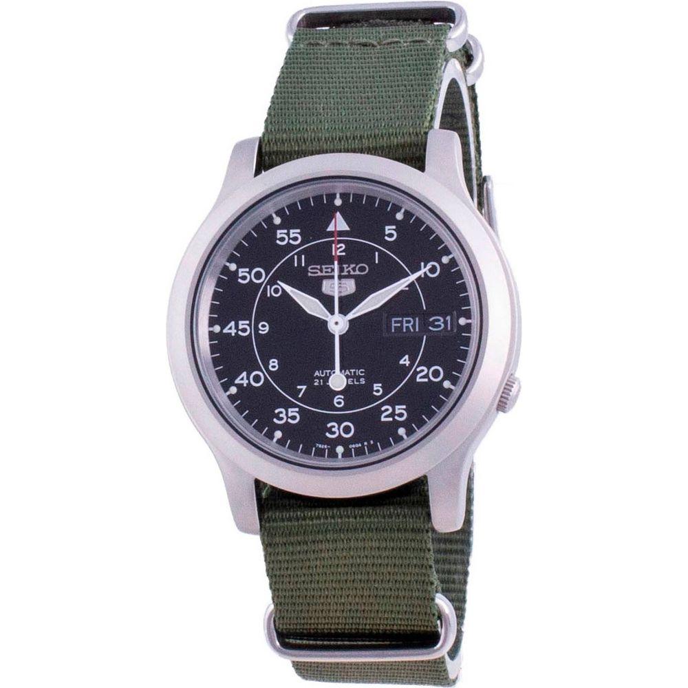 Seiko 5 Military SNK809K2 Automatic Men's Watch with Nylon Strap - Black
