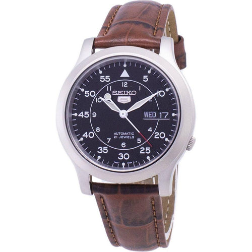 Load image into Gallery viewer, Seiko 5 Military SNK809K2-var-SS2 Automatic Brown Leather Strap Men&#39;s Watch
