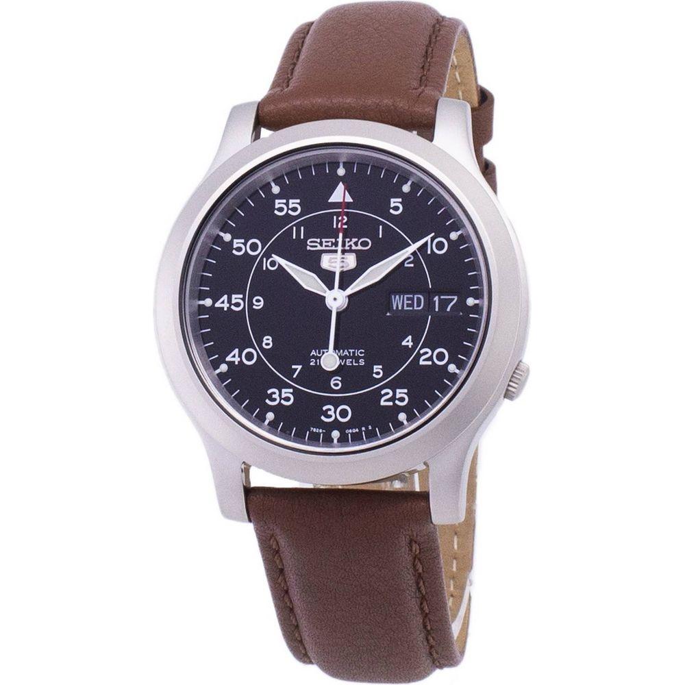 Seiko 5 Military SNK809K2-var-SS5 Automatic Brown Leather Strap Men's Watch - Timeless Elegance and Reliable Precision