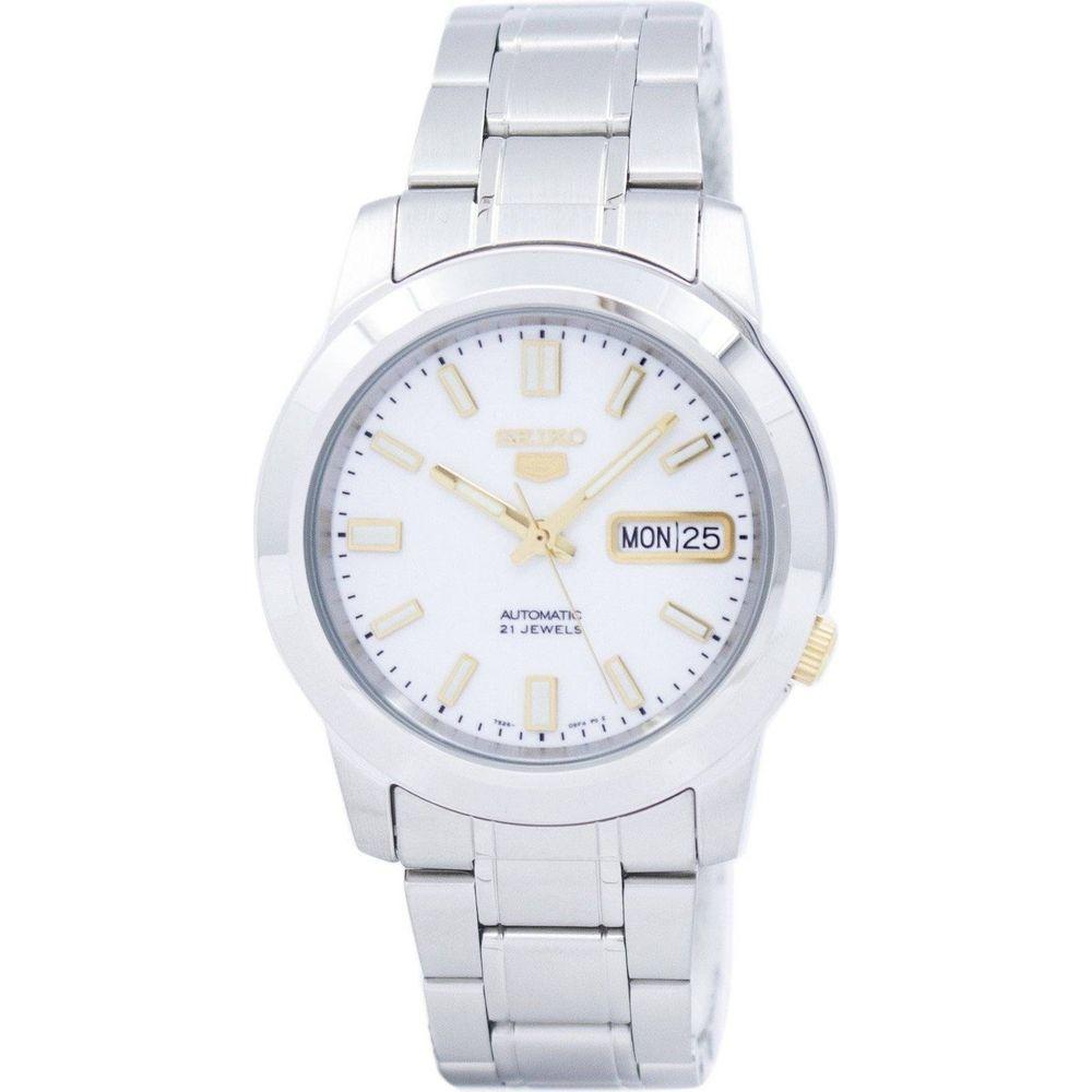 Seiko 5 Automatic SNKK07 SNKK07K1 SNKK07K Men's Stainless Steel Silver/White Dial Watch