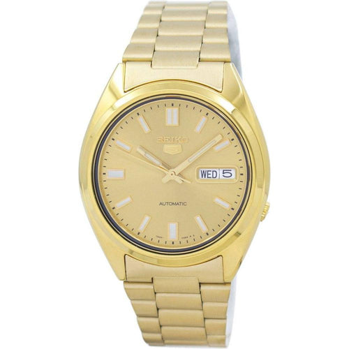 Load image into Gallery viewer, Seiko 5 Automatic Gold Tone Stainless Steel Men&#39;s Watch SNXS80 SNXS80K1 - Classic Elegance for the Modern Gentleman
