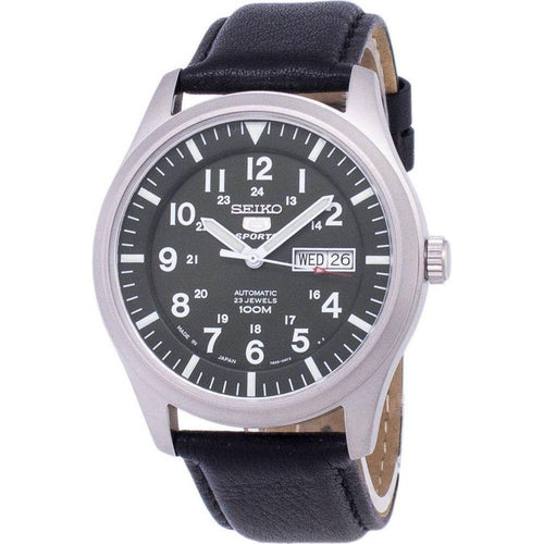 Load image into Gallery viewer, Seiko 5 Sports Automatic Japan Made SNZG09J1 Men&#39;s Watch - Black Leather Strap
