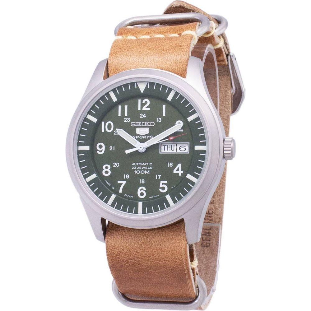 Seiko 5 Sports SNZG09J1 Japan Made Automatic Men's Watch - Brown Leather Strap