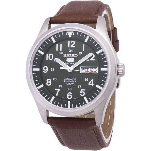Load image into Gallery viewer, Seiko 5 Sports Automatic Brown Leather SNZG09K1-var-LS12 100M Men&#39;s Watch
