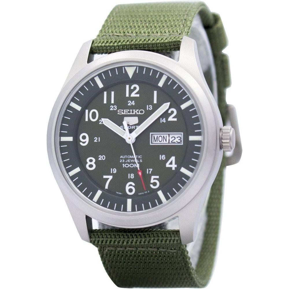 Seiko 5 Military Automatic Sports SNZG09 SNZG09K1 SNZG09K Men's Watch - Green Dial