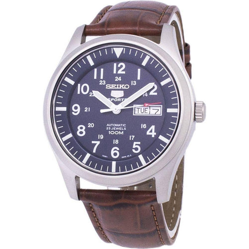 Load image into Gallery viewer, Seiko 5 Sports Automatic Brown Leather Men&#39;s Watch SNZG11K1
