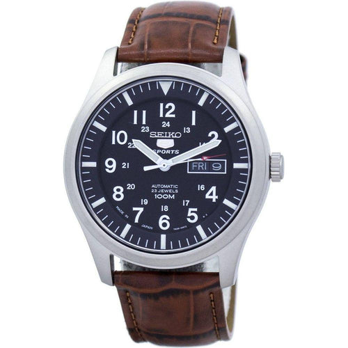 Load image into Gallery viewer, Seiko 5 Sports Automatic Japan Made SNZG15J1 Men&#39;s Watch - Brown Leather
