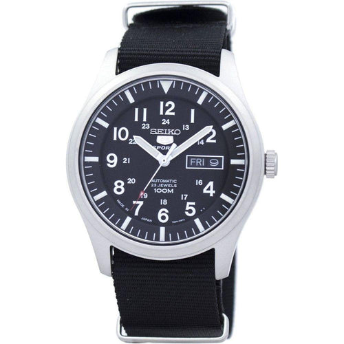 Load image into Gallery viewer, Seiko 5 Sports Automatic Japan Made SNZG15J1 Men&#39;s Watch with Black NATO Strap - The Epitome of Timeless Elegance and Japanese Craftsmanship
