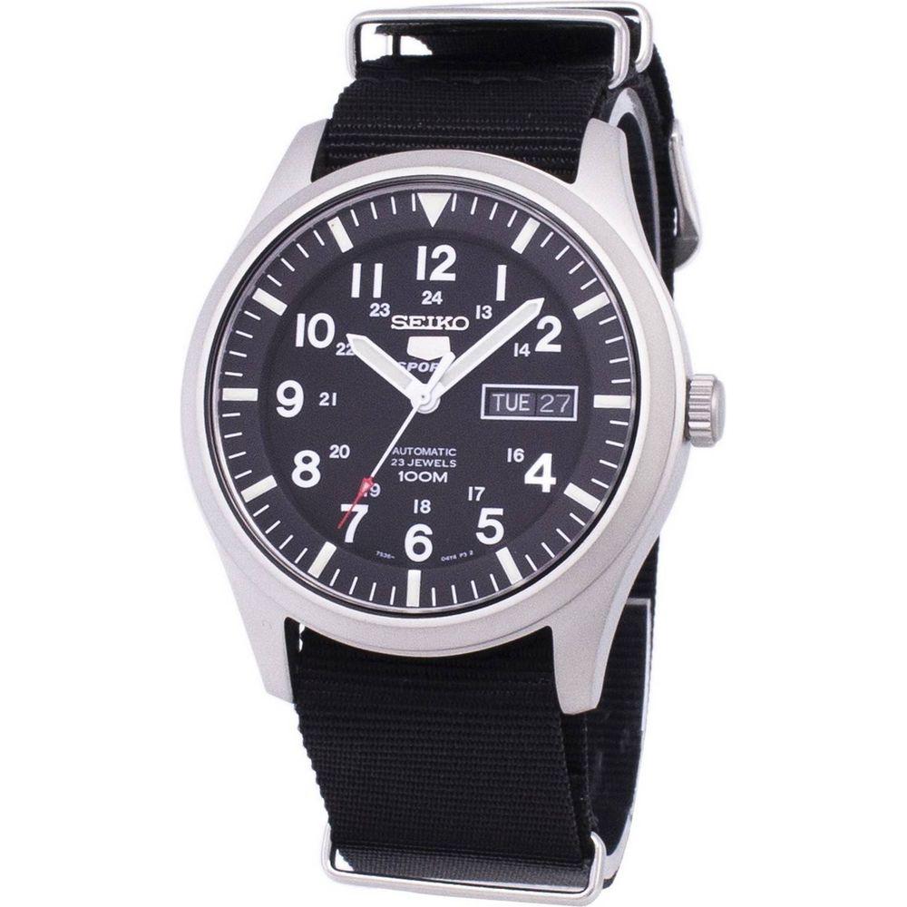 Seiko 5 Sports Automatic Nato Strap Replacement - Black, Men's Watch Band