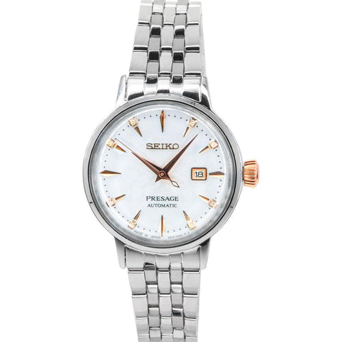 Load image into Gallery viewer, Seiko Presage Cocktail Time Clover Club Diamond Accents White Dial Automatic SRE009J1 Women&#39;s Watch - Elegant Stainless Steel Timepiece for Women
