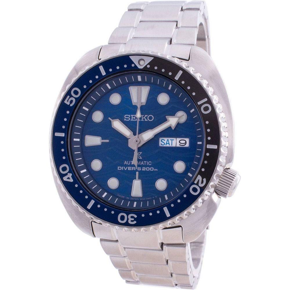 Seiko Prospex Turtle Save The Ocean Automatic Diver's SRPD21 SRPD21J1 SRPD21J 200M Men's Watch - Stainless Steel, Blue Dial