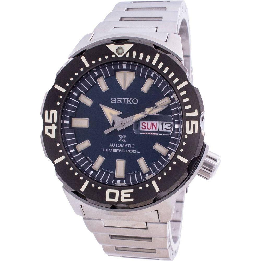 Seiko Prospex Monster SRPD25J1 Automatic Diver's Watch for Men - Blue Dial, Stainless Steel Bracelet
