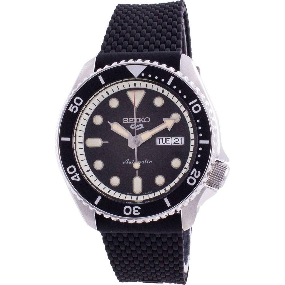 Seiko 5 Sports SRPD73K2 Men's Automatic Watch Silicone Strap - Black