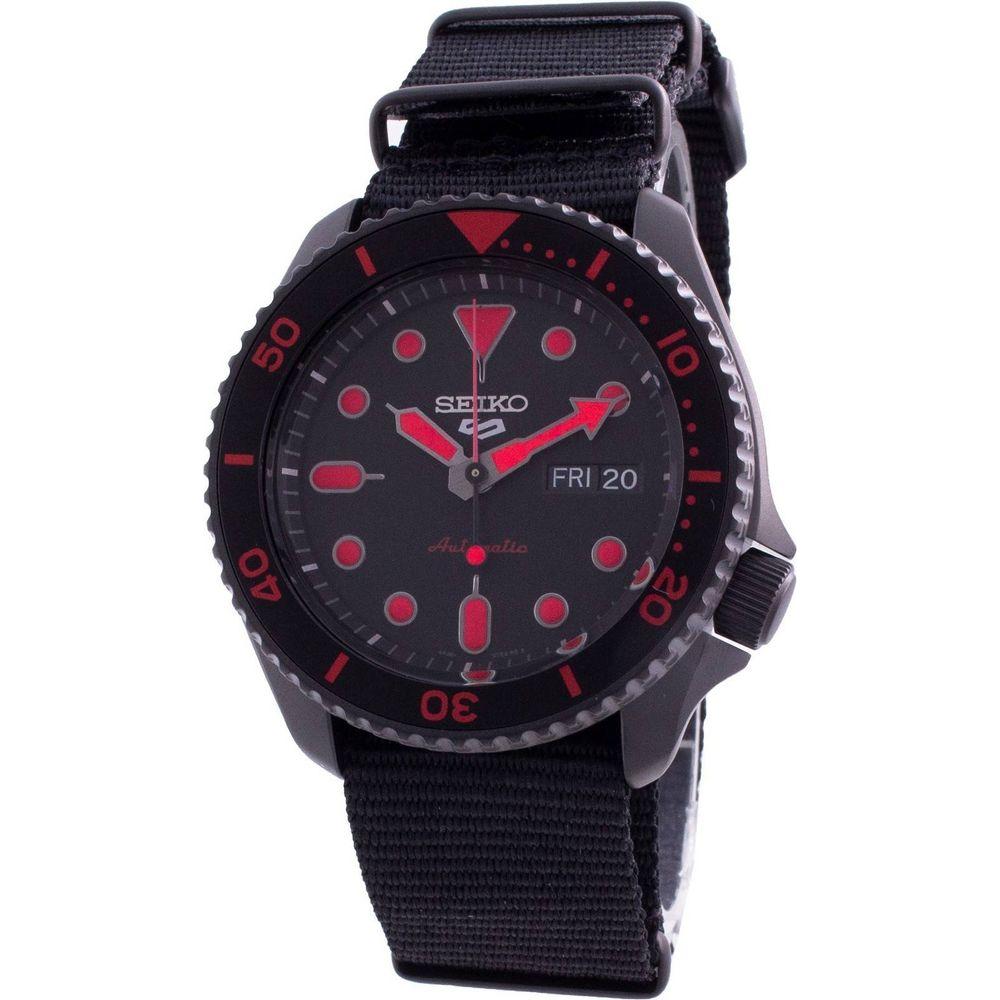Seiko 5 Sports Street Style Automatic Men's Watch SRPD83K1 - Black Dial, Stainless Steel Case, Nylon Strap