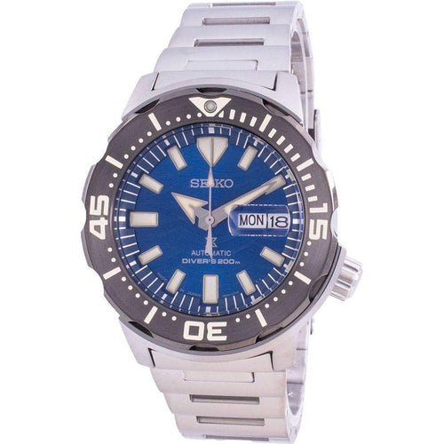 Load image into Gallery viewer, Seiko Prospex Automatic Diver&#39;s Monster Save The Ocean SRPE09 SRPE09J1 SRPE09J Japan Made 200M Men&#39;s Watch - Stainless Steel Blue Dial
